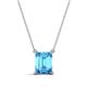 1 - Athena 3.00 ct Blue Topaz Emerald Shape (9x7 mm) Solitaire Pendant Necklace 