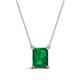 1 - Athena 1.95 ct Created Emerald Emerald Shape (9x7 mm) Solitaire Pendant Necklace 