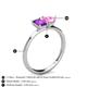 4 - Esther Emerald Shape Amethyst & Heart Shape Pink Sapphire 2 Stone Duo Ring 
