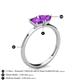 4 - Esther Emerald & Heart Shape Amethyst 2 Stone Duo Ring 