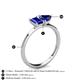 4 - Esther Emerald Shape Lab Created Blue Sapphire & Heart Shape Lab Created Blue Sapphire 2 Stone Duo Ring 