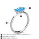 4 - Esther Emerald & Heart Shape Blue Topaz 2 Stone Duo Ring 