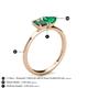 4 - Esther Emerald & Heart Shape Created Alexandrite & Created Emerald 2 Stone Duo Ring 