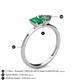 4 - Esther Emerald Shape Lab Created Emerald & Heart Shape Lab Created Alexandrite 2 Stone Duo Ring 