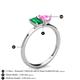 4 - Esther Emerald Shape Lab Created Emerald & Heart Shape Lab Created Pink Sapphire 2 Stone Duo Ring 