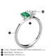 4 - Esther Emerald Shape Lab Created Emerald & Heart Shape Lab Created White Sapphire 2 Stone Duo Ring 