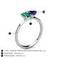4 - Esther Emerald Shape Lab Created Emerald & Heart Shape Lab Created Blue Sapphire 2 Stone Duo Ring 