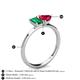 4 - Esther Emerald Shape Lab Created Emerald & Heart Shape Lab Created Ruby 2 Stone Duo Ring 
