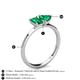 4 - Esther Emerald Shape Lab Created Emerald & Heart Shape Lab Created Emerald 2 Stone Duo Ring 