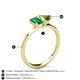 4 - Esther Emerald Shape Lab Created Emerald & Heart Shape Peridot 2 Stone Duo Ring 