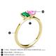 4 - Esther Emerald Shape Lab Created Emerald & Heart Shape Pink Sapphire 2 Stone Duo Ring 