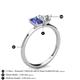 4 - Esther GIA Certified Heart Shape Diamond & Emerald Shape Iolite 2 Stone Duo Ring 