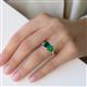 5 - Esther Emerald Shape London Blue Topaz & Heart Shape Lab Created Emerald 2 Stone Duo Ring 