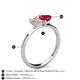4 - Esther Emerald Shape Morganite & Heart Shape Lab Created Ruby 2 Stone Duo Ring 