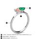 4 - Esther Emerald Shape Morganite & Heart Shape Lab Created Emerald 2 Stone Duo Ring 
