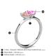 4 - Esther Emerald Shape Morganite & Heart Shape Lab Created Pink Sapphire 2 Stone Duo Ring 