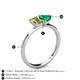 4 - Esther Emerald Shape Peridot & Heart Shape Lab Created Emerald 2 Stone Duo Ring 
