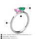 4 - Esther Emerald Shape Pink Sapphire & Heart Shape Lab Created Emerald 2 Stone Duo Ring 