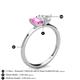 4 - Esther Emerald Shape Pink Sapphire & Heart Shape White Sapphire 2 Stone Duo Ring 