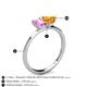 4 - Esther Emerald Shape Pink Sapphire & Heart Shape Citrine 2 Stone Duo Ring 