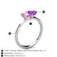 4 - Esther Emerald Shape Pink Sapphire & Heart Shape Amethyst 2 Stone Duo Ring 