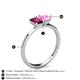 4 - Esther Emerald Shape Rhodolite Garnet & Heart Shape Pink Sapphire 2 Stone Duo Ring 
