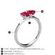 4 - Esther Emerald Shape Lab Created Ruby & Heart Shape Lab Created Ruby 2 Stone Duo Ring 