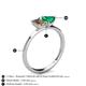 4 - Esther Emerald Shape Smoky Quartz & Heart Shape Lab Created Emerald 2 Stone Duo Ring 
