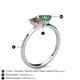 4 - Esther Emerald Shape Smoky Quartz & Heart Shape Lab Created Alexandrite 2 Stone Duo Ring 