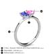 4 - Esther Emerald Shape Tanzanite & Heart Shape Lab Created Pink Sapphire 2 Stone Duo Ring 
