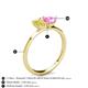 4 - Esther Emerald Shape Lab Created Yellow Sapphire & Heart Shape Lab Created Pink Sapphire 2 Stone Duo Ring 