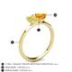 4 - Esther Emerald Shape Lab Created Yellow Sapphire & Heart Shape Citrine 2 Stone Duo Ring 