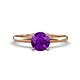 1 - Elodie 6.50 mm Round Amethyst Solitaire Engagement Ring 