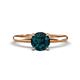 1 - Elodie 6.50 mm Round London Blue Topaz Solitaire Engagement Ring 