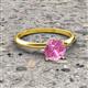 3 - Elodie 6.00 mm Round Lab Created Pink Sapphire Solitaire Engagement Ring 