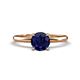 1 - Elodie 6.00 mm Round Blue Sapphire Solitaire Engagement Ring 
