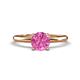 1 - Elodie 6.00 mm Round Lab Created Pink Sapphire Solitaire Engagement Ring 