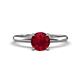 1 - Elodie 6.00 mm Round Ruby Solitaire Engagement Ring 