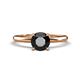 1 - Elodie 6.50 mm Round Black Diamond Solitaire Engagement Ring 
