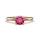 1 - Elodie 6.50 mm Round Pink Tourmaline Solitaire Engagement Ring 