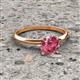 3 - Elodie 6.50 mm Round Pink Tourmaline Solitaire Engagement Ring 
