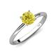 4 - Elodie 6.00 mm Round Yellow Diamond Solitaire Engagement Ring 