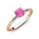 4 - Elodie 6.00 mm Round Lab Created Pink Sapphire Solitaire Engagement Ring 