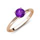 4 - Elodie 6.50 mm Round Amethyst Solitaire Engagement Ring 