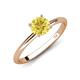 4 - Elodie 6.00 mm Round Lab Created Yellow Sapphire Solitaire Engagement Ring 