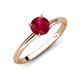 4 - Elodie 6.00 mm Round Ruby Solitaire Engagement Ring 