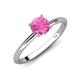 4 - Elodie 6.00 mm Round Lab Created Pink Sapphire Solitaire Engagement Ring 
