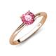 4 - Elodie 6.50 mm Round Pink Tourmaline Solitaire Engagement Ring 