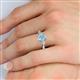 5 - Honora 9x7 mm Oval Shape Aquamarine and Pear Shape Diamond Three Stone Engagement Ring 