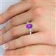 5 - Honora 9x7 mm Oval Shape Amethyst and Pear Shape Diamond Three Stone Engagement Ring 